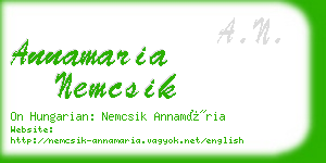 annamaria nemcsik business card